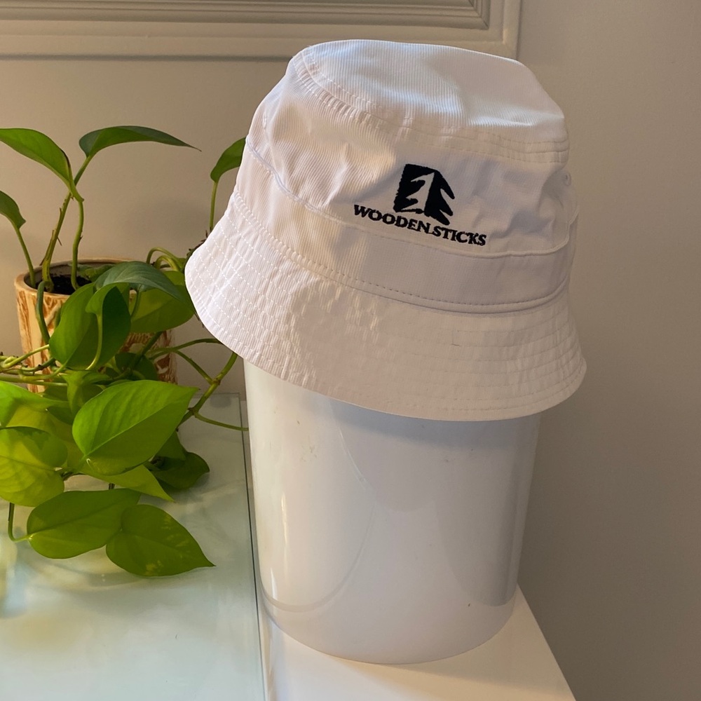 Wooden Sticks White Bucket Hat for Women - Golf or beach !!